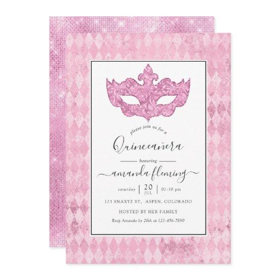 Vintage Pink Masquerade Quinceañera