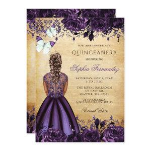 Vintage Princess Purple Butterfly Quinceañera
