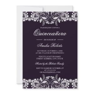 Vintage Purple White Lace Quinceanera