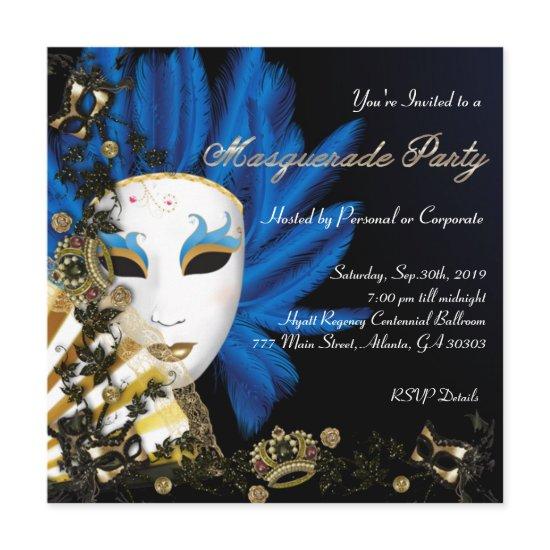 Vintage Retro Elegant Masquerade Party Invite