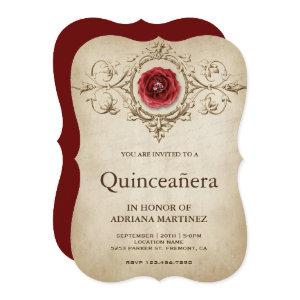 Vintage Romantic Rose Flourish Quinceanera
