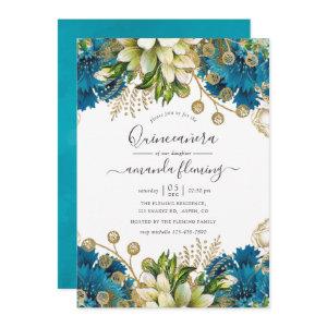 Vintage Turquoise and Gold Shabby Quinceañera