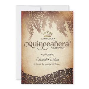 Vintage wisteria damask gold tiara Quinceañera