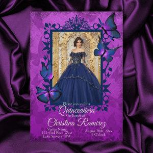 Violet, Blue Butterfly Quinceanera