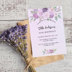Violet flowers greenery luxury birthday