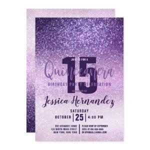 Violet Lilac Purple Triple Glitter Quinceañera