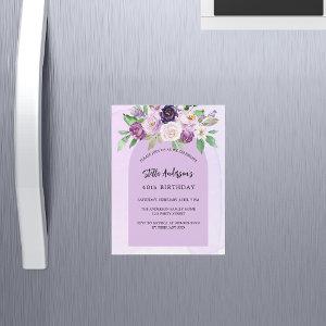 Violet purple flower greenery arch luxury birthday magnetic