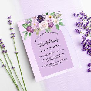 Violet purple flowers budget birthday  flyer