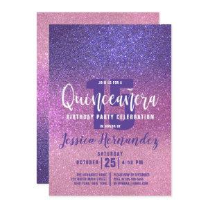 Violet Purple Pink Triple Glitter Quinceañera