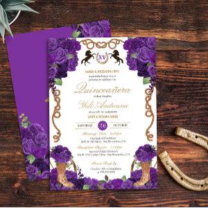 Violet Purple Roses Western Charro Quinceanera