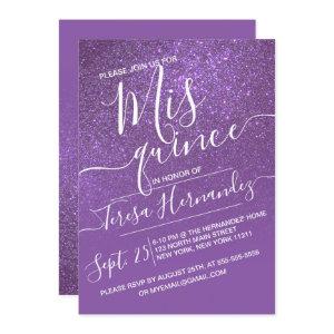 Violet Purple Sparkly Glitter Ombre Quinceañera