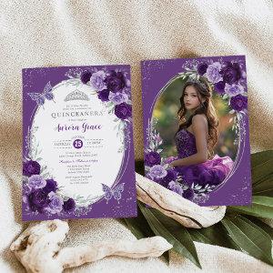 Violet Silver Quinceañera 15th Birthday Photo