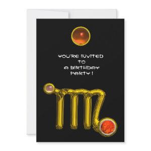 VIRGO /GOLD ZODIAC SIGN JEWEL BLACK BIRTHDAY PARTY