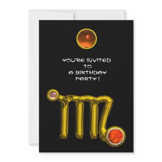 VIRGO /GOLD ZODIAC SIGN JEWEL BLACK BIRTHDAY PARTY