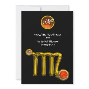 VIRGO /GOLD ZODIAC SIGN JEWEL BLACK BIRTHDAY PARTY