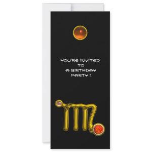 VIRGO /GOLD ZODIAC SIGN JEWEL BLACK BIRTHDAY PARTY