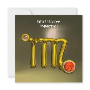 VIRGO/GOLD ZODIAC SIGN JEWEL GREY BIRTHDAY PARTY