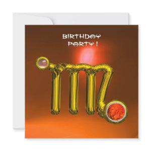VIRGO GOLD ZODIAC SIGN JEWEL ORANGE BIRTHDAY PARTY