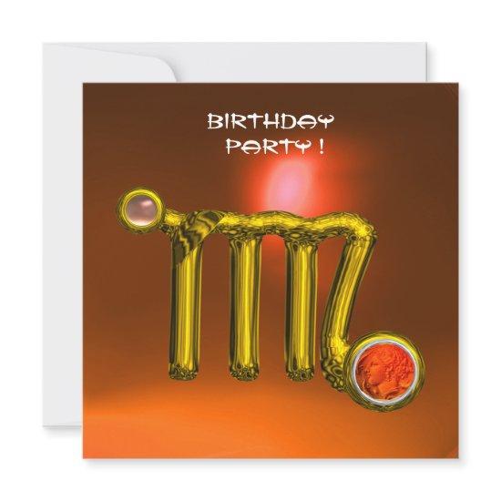 VIRGO GOLD ZODIAC SIGN JEWEL ORANGE BIRTHDAY PARTY