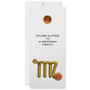 VIRGO /GOLD ZODIAC SIGN JEWEL WHITE BIRTHDAY PARTY
