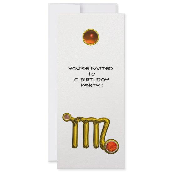 VIRGO /GOLD ZODIAC SIGN JEWEL WHITE BIRTHDAY PARTY