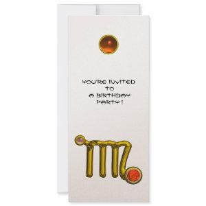 VIRGO /GOLD ZODIAC SIGN JEWEL WHITE BIRTHDAY PARTY