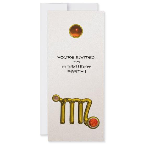 VIRGO /GOLD ZODIAC SIGN JEWEL WHITE BIRTHDAY PARTY