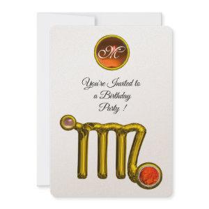 VIRGO /GOLD ZODIAC SIGN JEWEL WHITE BIRTHDAY PARTY