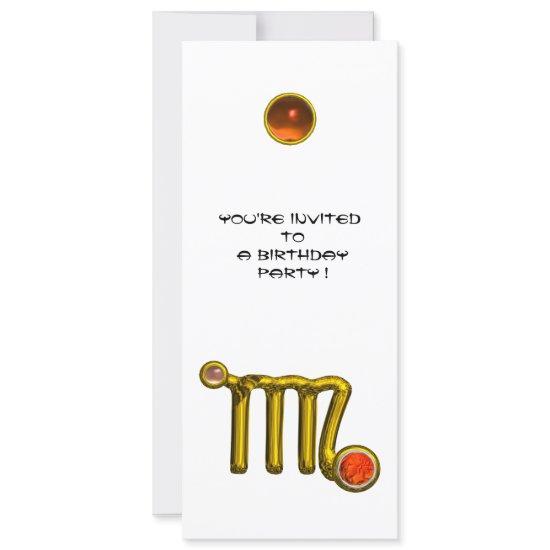 VIRGO /GOLD ZODIAC SIGN JEWEL WHITE BIRTHDAY PARTY