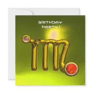 VIRGO GOLD ZODIAC SIGN JEWEL YELLOW BIRTHDAY PARTY
