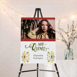 Warm Traditional Mexican Floral Photo Quinceanera  Foam Board
