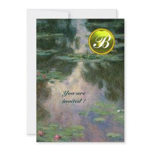 WATER LILIES /YELLOW GEMSTONE MONOGRAM