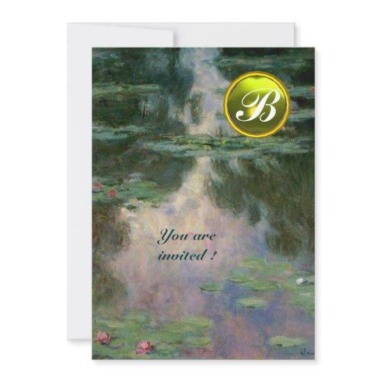 WATER LILIES /YELLOW GEMSTONE MONOGRAM