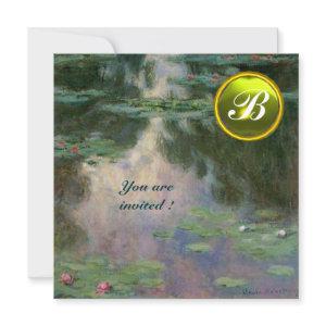 WATER LILIES /YELLOW GEMSTONE MONOGRAM