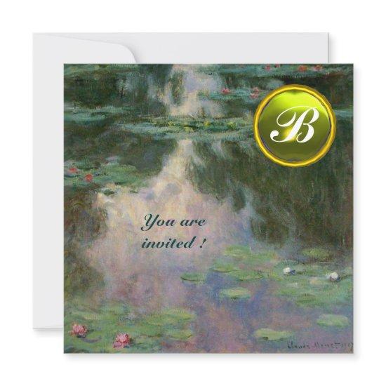 WATER LILIES /YELLOW GEMSTONE MONOGRAM