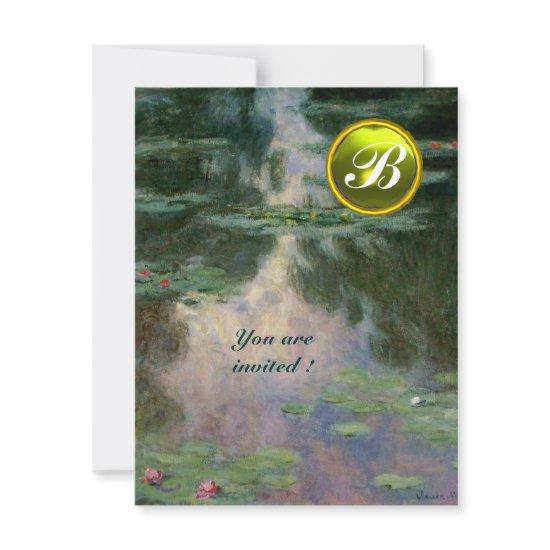 WATER LILIES /YELLOW GEMSTONE MONOGRAM