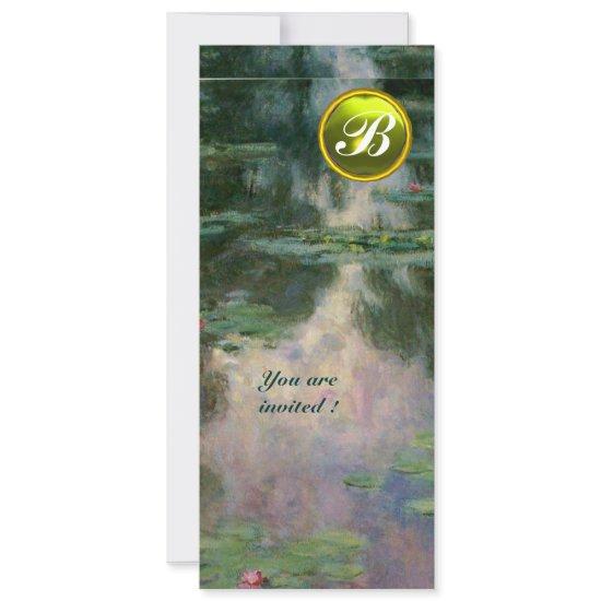WATER LILIES /YELLOW GEMSTONE MONOGRAM