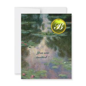 WATER LILIES /YELLOW GEMSTONE MONOGRAM