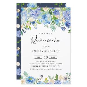 Watercolor Blue Hydrangea Quinceañera