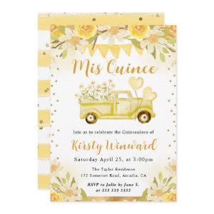 Watercolor Daisies Truck and Flowers Quinceanera