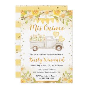 Watercolor Daisies Truck and Flowers Quinceanera