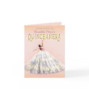 Watercolor Dress Blush Pink Gold Quinceanera Fancy