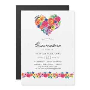 Watercolor Floral Fiesta Quinceañera Magnetic