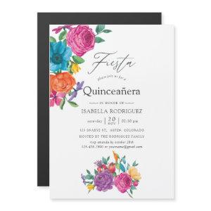 Watercolor Floral Fiesta Quinceañera Magnetic