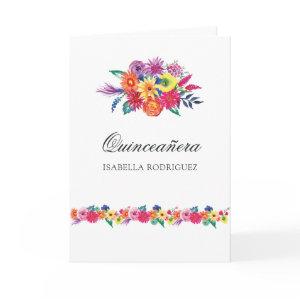 Watercolor Floral Fiesta Quinceañera Photo