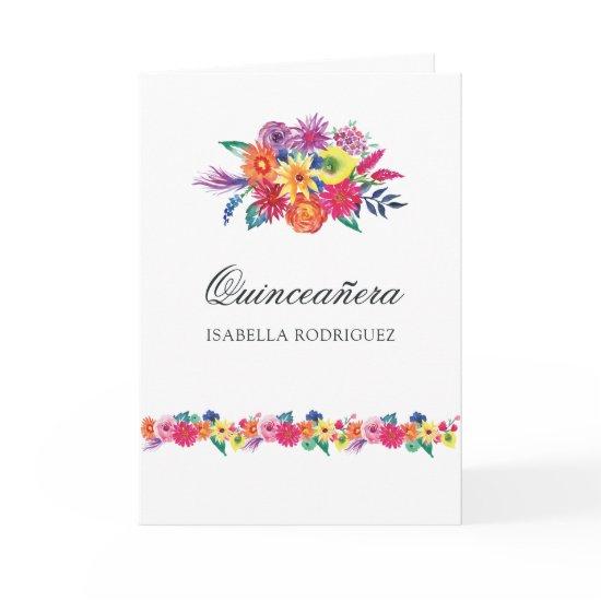 Watercolor Floral Fiesta Quinceañera Photo