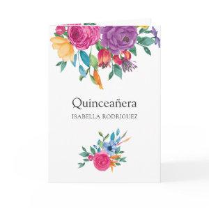 Watercolor Floral Fiesta Quinceañera Photo