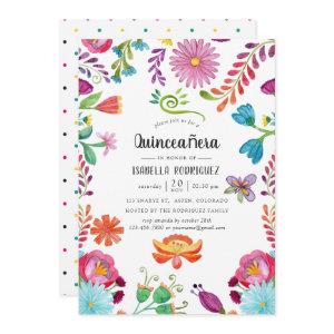 Watercolor Floral Mexican Fiesta Quinceañara