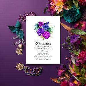 Watercolor Floral Spanish Mardi Gras Quinceañera