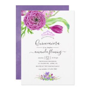 Watercolor Floral Spring Quinceañera